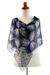 Silk batik shawl, 'Indigo Feather' - Blue Batik Patterned Shawl (image 2d) thumbail