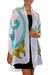 Hand painted silk shawl, 'Balinese Butterflies' - Hand Crafted Silk Painted Shawl from Indonesia (image 2a) thumbail