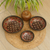 Wood batik centerpieces, 'Jasmine Bud' (set of 3) - Handmade Indonesian Batik Decorative Bowls (Set of 3) (image 2j) thumbail