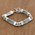 Men's sterling silver braided bracelet, 'Two Halves' - Handcrafted Men's Sterling Silver Link Bracelet (image 2) thumbail