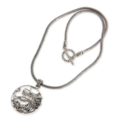 Herren-Halskette mit Anhänger aus Sterlingsilber - Herren-Halskette „Drache“ aus Sterlingsilber