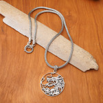 Men's sterling silver pendant necklace, 'Victorious' - Men's Sterling Silver Dragon Necklace