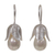 Cultured pearl drop earrings, 'Floral Bud' - Floral Sterling Silver and Pearl Earrings (image 2a) thumbail