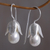 Cultured pearl drop earrings, 'Floral Bud' - Floral Sterling Silver and Pearl Earrings (image 2c) thumbail