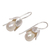 Cultured pearl drop earrings, 'Floral Bud' - Floral Sterling Silver and Pearl Earrings (image 2e) thumbail