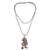 Men's garnet necklace, 'Dragon's Ball' - Men's Fair Trade Sterling Silver and Garnet Necklace thumbail