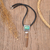 Turquoise pendant necklace, 'Bamboo Island' - Bamboo and Turquoise Silver Necklace thumbail