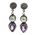 Cultured pearl and amethyst dangle earrings, 'Bright Moon' - Cultured pearl and amethyst dangle earrings (image 2a) thumbail