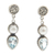 Cultured pearl and blue topaz dangle earrings, 'Bright Moon' - Sterling Silver Pearl and Blue Topaz Earrings thumbail