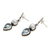 Cultured pearl and blue topaz dangle earrings, 'Bright Moon' - Sterling Silver Pearl and Blue Topaz Earrings (image 2c) thumbail