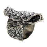 Sterling silver cocktail ring, 'Owl in Flight' - Sterling Silver Cocktail Ring