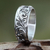Sterling silver band ring, 'Flourishing Foliage' - Leaf and Tree Sterling Silver Band Ring (image 2b) thumbail