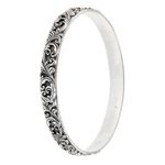 Sterling silver bangle bracelet, 'Timeless Bali' - Artisan Jewelry Sterling Silver Bangle Bracelet