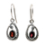 Garnet dangle earrings, 'Rainforest Goddess' - Fair Trade Sterling Silver and Garnet Snake Earrings thumbail