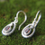 Garnet dangle earrings, 'Rainforest Goddess' - Fair Trade Sterling Silver and Garnet Snake Earrings (image p204510) thumbail