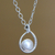 Cultured pearl pendant necklace, 'Rainforest Goddess' - Handmade Sterling Silver and Pearl Snake Necklace
