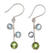 Blue topaz and peridot dangle earrings, 'Budding Hope' - Peridot and Blue Topaz Dangle Earrings