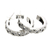 Sterling silver flower earrings, 'Kawung' - Floral Sterling Silver Half Hoop Earrings (image 2c) thumbail