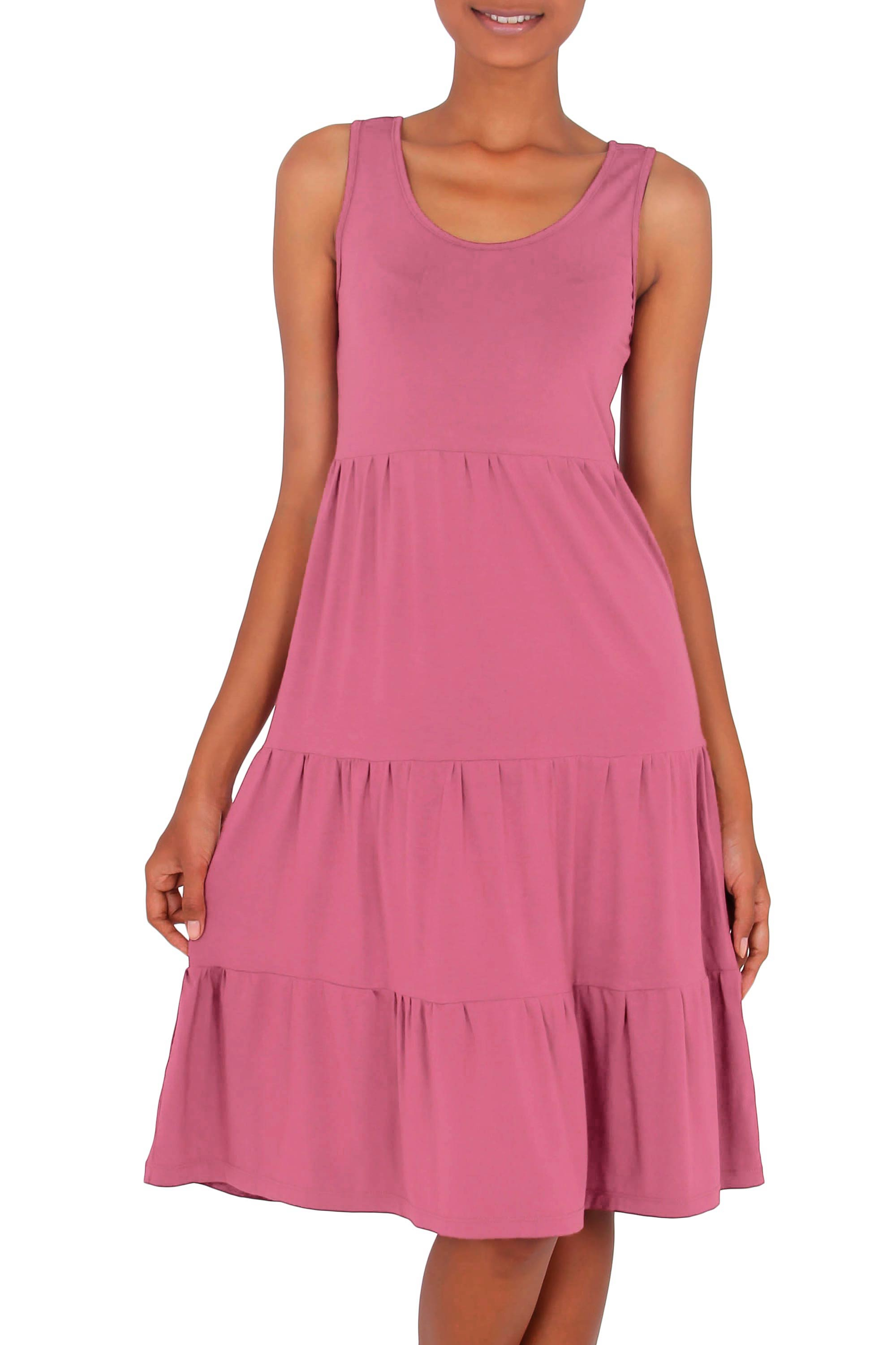 Jersey knit sundress Rose Ruffles NOVICA