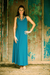 Jersey maxi dress, 'Cool Ocean Blue' - Blue-Green Jersey Maxi Dress (image 2) thumbail