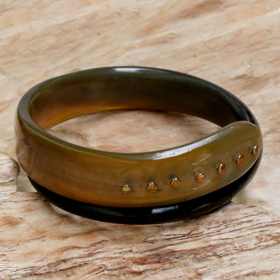 Bull horn bangle bracelet, Serpent Tail