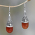 Chalcedony dangle earrings, 'Bali Tradition' - Chalcedony and rainbow moonstone dangle earrings thumbail