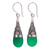 Onyx and rainbow moonstone dangle earrings, 'Bali Tradition' - Sterling Silver and Green Onyx Earrings (image 2a) thumbail