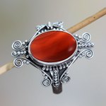 Chalcedony cocktail ring, 'Dreams of Bali' - Chalcedony and Silver Cocktail Ring