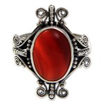 Chalcedony cocktail ring, 'Dreams of Bali' - Chalcedony and Silver Cocktail Ring