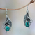 Turquoise flower earrings, 'Blue Beauty' - Reconstituted Turquoise and Sterling Silver Earrings thumbail