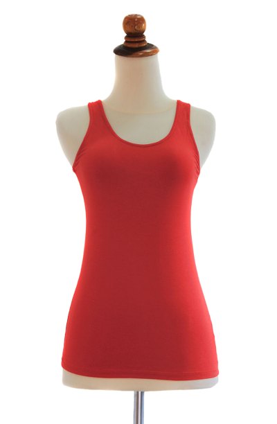 Jersey tank top, 'Kuta in Orange Chic' - Jersey tank top