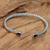 Amethyst cuff bracelet, 'Bali Swirl' - Hand Made Sterling Silver and Amethyst Cuff Bracelet thumbail