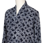 Men's batik robe, 'Navy Blue Nebula' - Men's Batik Robe from Indonesia