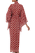 Batik robe, 'Ruby Red Nebula' - Red Hand Crafted Batik Robe from Indonesia (image 2b) thumbail