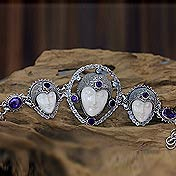 Featured review for Cow bone and amethyst link bracelet, Noble Serenity