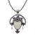 Cow bone and amethyst pendant necklace, 'Queen of Java' - Amethyst and Cow Bone Pendant Necklace (image 2c) thumbail