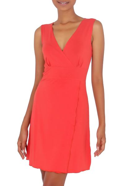 Jersey knit dress, 'Sumatra in Orange Chic' - Jersey Knit Dress