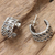 Sterling silver half-hoop earrings, 'Power' - Sterling silver half-hoop earrings (image 2b) thumbail