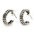 Sterling silver half-hoop earrings, 'Orbital Moon' - Handcrafted Sterling Silver Half Hoop Earrings thumbail