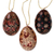 Wood batik ornaments, 'Java Stars' (set of 3) - Hand Made Batik Wood Christmas Ornaments (Set of 3) thumbail