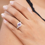 Amethyst single stone ring, 'Bali Wisdom' - Artisan Crafted Amethyst and Sterling Silver Ring