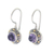 Amethyst drop earrings, 'Kingdom' - Artisan Crafted Sterling Silver and Amethyst Drop Earrings