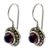 Garnet drop earrings, 'Kingdom' - Fair Trade Sterling Silver and Garnet Drop Earrings