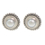 Cultured pearl button earrings, 'Moonlight Halo' - Handcrafted Sterling Silver and Pearl Button Earrings (image 2a) thumbail