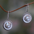 Cultured pearl drop earrings, 'Moon Halo' - Pearl and Silver Drop Earrings (image 2) thumbail