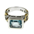 Gold accent blue topaz solitaire ring, 'Bali Sky' - Gold accent blue topaz solitaire ring (image 2c) thumbail