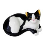 Wood sculpture, 'Golden Gaze' - Wood sculpture