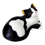 Wood sculpture, 'Golden Gaze' - Wood sculpture