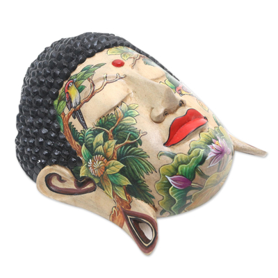Wood mask, 'Natural Harmony of Buddha' - Wood mask