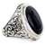 Men's onyx ring, 'Song of the Night' - Men's Handmade Sterling Silver and Onyx Ring (image 2a) thumbail
